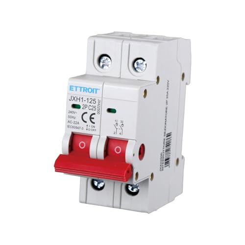 Trennschalter 25 A 40 A 63 A, 2P 240 VAC, Montage auf DIN-Schiene, benötigt 2 Module (25 A) von A2ZWORLD