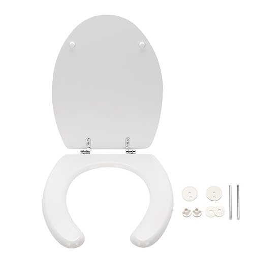 Universal-WC-Sitz Toilettensitz für Behinderte aus Holz mit Deckel, 445 x 375 mm, Weiß Universal-WC-Sitz Toilettensitz für Behinderte aus Holz mit Deckel, 445 x 375 mm, Weiß von A2ZWORLD