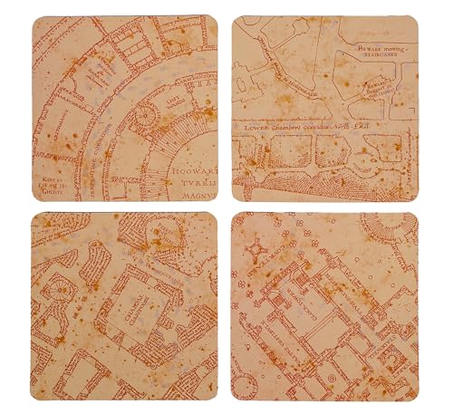 Harry Potter: Marauder's Map Wärmewechsel-Untersetzer (4 Stück) – offiziell lizenzierte Premium-Getränkeuntersetzer zum Sammeln von AAA MERCHANDISE