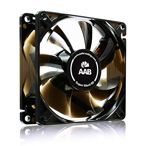 AABCOOLING Super Silent R8 - Leise und Efizient 80mm Gehäuselüfter mit 4 Anti-Vibration-Pads, 9V Spannungsreduzierer - CPU Lüfter, Gehäuse Lüfter, Ventilator 12V, Gehäuselüfter 80mm, 13,9 dB(A) or 8,9 dB(A), 33 m3/h or 25 m3/h von AABCOOLING