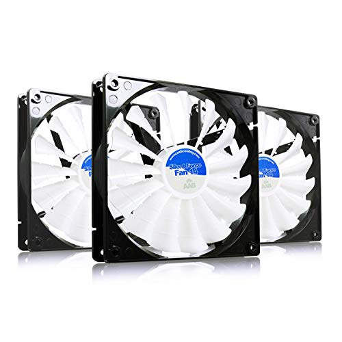 AABCOOLING Silent Force Fan 14 - Leise und Efizient 140mm Gehäuselüfter mit 4 Anti-Vibration-Pads - Prozessor Lüfter, Ventilator 12V, Gehäuse Lüfter, Kühler, 8,6 dB(A), 100 m3/h - Wertpaket 3 Stück von AABCOOLING