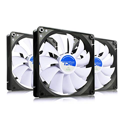 AABCOOLING Super Silent Fan 14 - Leise und Efizient 140mm Gehäuselüfter mit 4 Anti-Vibration-Pads - CPU Kühler, Ventilator, Lüfter, Silent Lüfter, 8,6 dB(A), 80 m3/h - Wertpaket 3 Stück von AABCOOLING