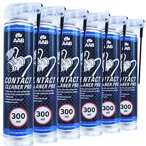 AAB Contact Cleaner PRO 300ml - Wertpaket 6 Stück - Elektrischer Kontakte Reiniger – Kontaktspray Elektronik, Electronics Reiniger, Elektronik Spray, Electronic Cleaner, Kontaktspray Auto von AABCOOLING