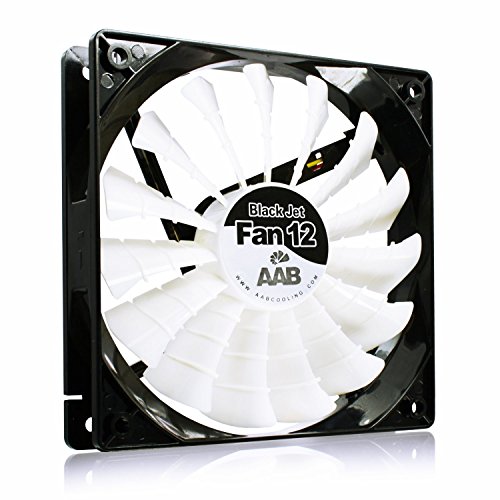 AABCOOLING Black Jet Fan 12-120mm Leise und Effizient Gehäuselüfter mit 4 Anti-Vibrations-Pads, PC Ventilator, Lüfter 12V, Kühler, Cooling Lüfter, Leise Ventilator 20,9 dB(A), 170 m3/h von AABCOOLING