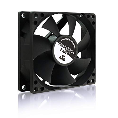 AABCOOLING Black Silent Fan 8 - Leise und Efizient 80mm Gehäuselüfter mit 4 Anti-Vibration-Pads - CPU Lufter, Ventilator 12V, Kühlung, Wentilator, 15,6 dB(A), 50 m3/h von AABCOOLING