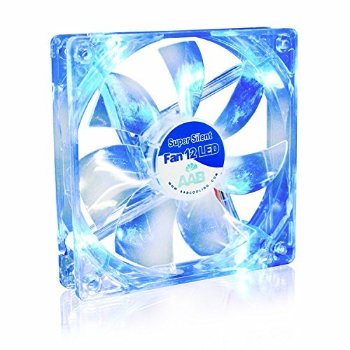 AABCOOLING Super Silent Fan 12 Blue LED - Leise und Efizient 120mm Gehäuselüfter mit 4 Anti-Vibration-Pads und Blauer LED Beleuchtung - Prozessor Lüfter, Gehäuselüfter LED Blau, CPU Kühler, 13,6 dB, 64,5 m3/h von AABCOOLING