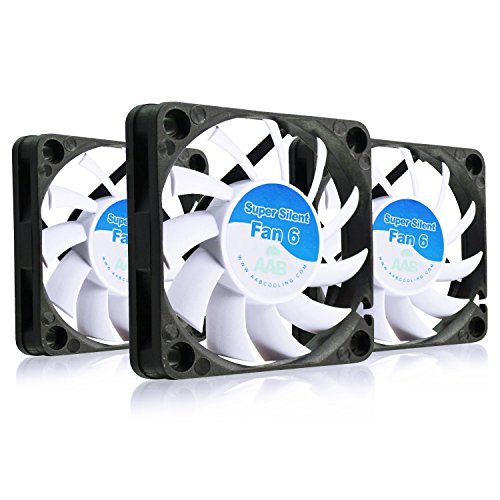 AABCOOLING Super Silent Fan 6 - Leise und Efizient 60mm Gehäuselüfter mit 4 Anti-Vibration-Pads - Mini Ventilator, 3D Drucker, PC Ventilator, PC Fan - Wertpaket 3 Stück von AABCOOLING