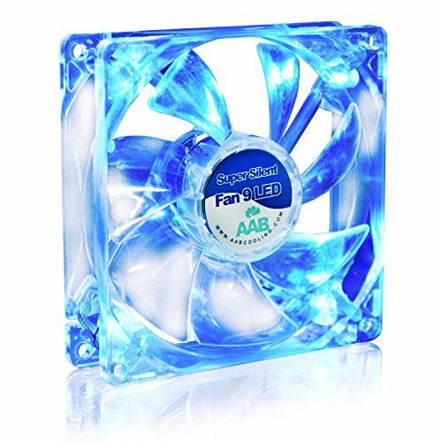 AABCOOLING Super Silent Fan 9 Blue LED - Leise und Efizient 92mm Gehäuselüfter mit 4 Anti-Vibration-Pads und Blauer LED Hintergrundbeleuchtung - CPU Lüfter, PC Fan, Cooling Lüfter, 13,6 dB, 58 m3/h von AABCOOLING