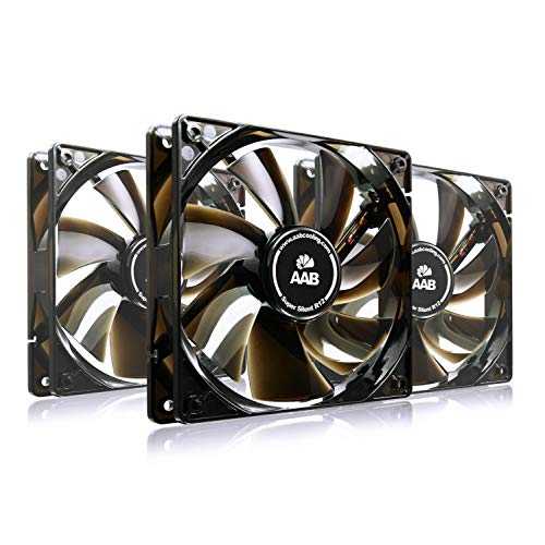 AABCOOLING Super Silent R12 - Leise und Efizient 120mm Gehäuselüfter mit 4 Anti-Vibration-Pads und 9V Adapter - Kühler Computer Kühlung 12V Gehäuse Lüfter 120mm 12,9 dB(A) 64,5 m3/h - 3 Stück von AABCOOLING