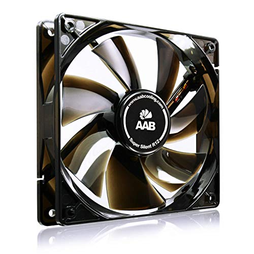 AABCOOLING Super Silent R12 - Leise und Efizient 120mm Gehäuselüfter mit 4 Anti-Vibration-Pads und 9V Spannungsreduzierer - Gehäuselüfter 120mm, 12,9 dB(A) or 8,8 dB(A), 64,5 m3/h or 40 m3/h von AABCOOLING