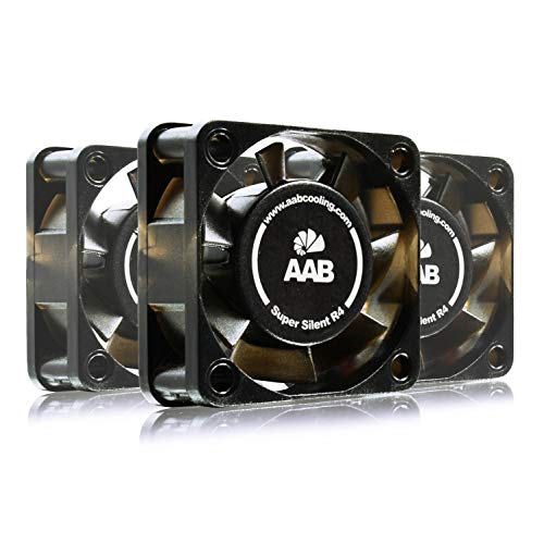 AABCOOLING Super Silent R4 - Leise und Efizient 40mm Gehäuselüfter mit 4 Anti-Vibration-Pads und 9V Spannungsreduzierer - PC Ventilator Cooling Fan Kühler Ventilator 12,9 dB(A) 7,35 m3/h - 3 Stück von AABCOOLING