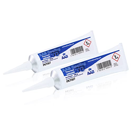 AABCOOLING Thermal Grease 100g - 1,5W/mK - 2 Stück Wärmeleitpaste Weiß - Mit Hoher Wärmeleitfähigkeit für Alle CPU-PC Kühler-Lüfter Prozessor, Wasserkühlung, Notebook Wärmeleitpad AABCOOLING Thermal Grease 100g - 1,5W/mK - 2 Stück Wärmeleitpaste Weiß - Mit Hoher Wärmeleitfähigkeit für Alle CPU-PC Kühler-Lüfter Prozessor, Wasserkühlung, Notebook Wärmeleitpad von AABCOOLING