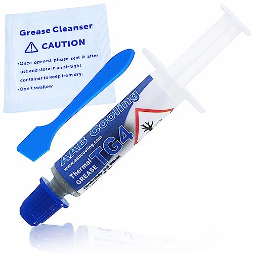 AABCOOLING Thermal Grease 4-1g - Wärmeleitpaste Silber - Hoher Wärmeleitfähigkeit - Alle CPU-PC Kühler Prozessor, Wasserkühlung, Niedriger Thermischer Wiederstand, Paste, Wärmeleitpad 9.5 W/mK von AABCOOLING