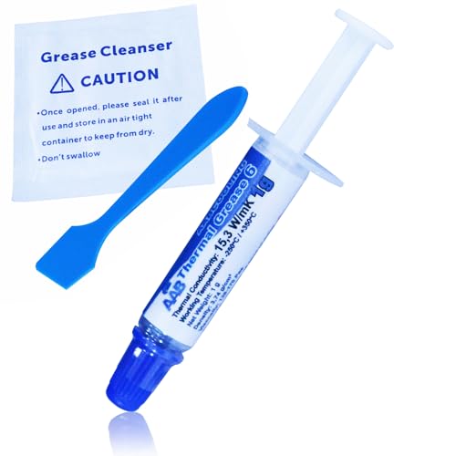AABCOOLING Thermal Grease 6-1g - Hochleistungs 15,3W/mK Wärmeleitpaste mit Silber - Hoher Wärmeleitfähigkeit für Alle CPU-PC Kühler-Lüfter Prozessor, Wasserkühlung, Notebook, Paste, Wärmeleitpad von AABCOOLING