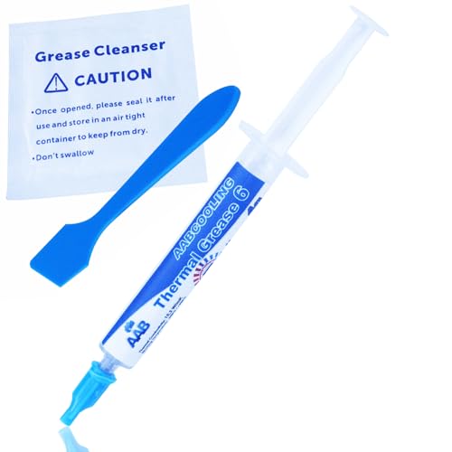AABCOOLING Thermal Grease 6-4g - Hochleistungs 15,3W/mK Wärmeleitpaste mit Silber - Hoher Wärmeleitfähigkeit für Alle CPU-PC Kühler-Lüfter Prozessor, Wasserkühlung, Notebook, Paste, Wärmeleitpad von AABCOOLING