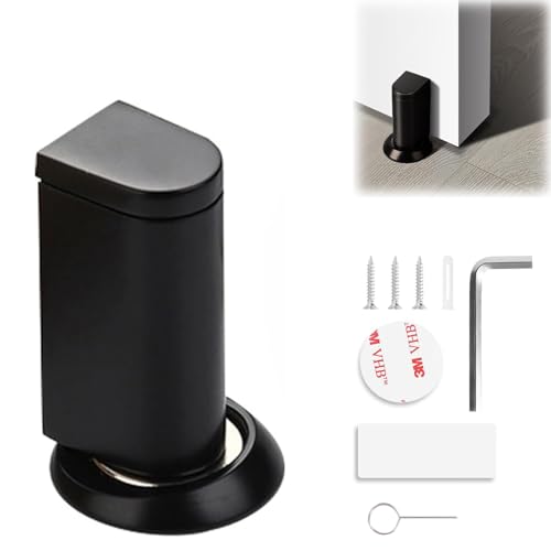 Magnetischer Türstopper & Türstopper Boden Magnetisch zum Kleben, Bohrfreier Türhalter mit Starkem Magneten und 3M-Klebeband, Wandschutz für Innen-/Außentüren in Matt Schwarz Magnetischer Türstopper & Türstopper Boden Magnetisch zum Kleben, Bohrfreier Türhalter mit Starkem Magneten und 3M-Klebeband, Wandschutz für Innen-/Außentüren in Matt Schwarz von AABDTYYD