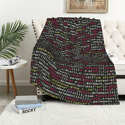 AABSTBFM Programmierer, Programmierung, Code, bedruckte Flanelldecke, superweiche Mikrofaser, warme flauschige Decke, Geschenke für Couch, Sofa, Wohnzimmer, 102 x 152 cm von AABSTBFM