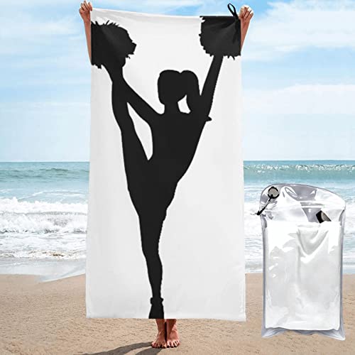 Cheerleader bedrucktes Mikrofaser-Strandtuch, schnell trocknend, super saugfähig, schnell trocknend, Badetücher für Reisen, Camping, Fitnessstudio, Strand, Schwimmen, Yoga von AABSTBFM