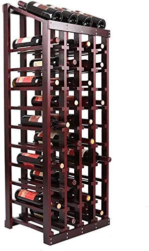 AABTOY Barware Flaschenhalter Weinregal für 48 Flaschen freistehend|Ausstellungsständer aus massivem Holz Weinflaschenregal aus Holz Weinregal Lagerung/Weinrot Hopeful von AABTOY