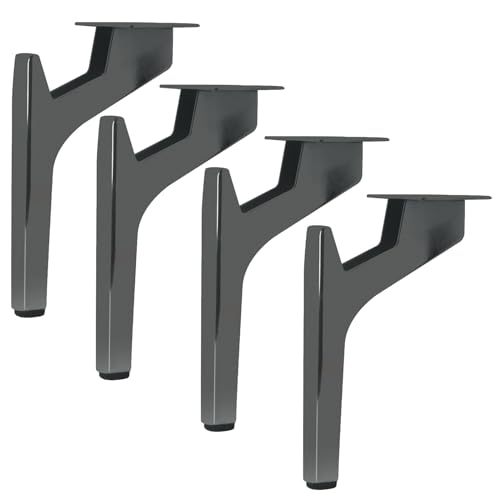 AADDFDD Leichte Luxus-Hardware-Möbelfüße, 4er-Set, nordisch geformte Metallmöbel-Stützfüße für Schrank, TV-Ständer, Sofa 18cm Black von AADDFDD