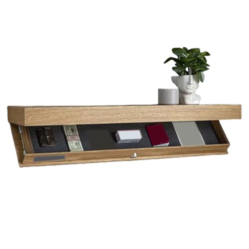 AADDFDD Magicflap Designer-Regal mit Geheimfach, verdecktes schwebendes Regal, Wandregal mit verstecktem Fach, schwebendes Regal mit verstecktem Fach, Geheimfach für Wohnzimmer Wood von AADDFDD