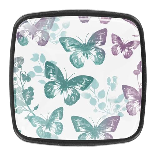 4 Stück Schubladenknöpfe Schrankknöpfe Und -Griffe Aquarell Blumen Blumen Schmetterling 4 Stück Schubladenknöpfe Schrankknöpfe Und -Griffe Aquarell Blumen Blumen Schmetterling von AADFAEWR