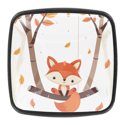 4 Stück Schubladenknöpfe Schrankknöpfe Und -Griffe Autumn Cute Animal Fox 4 Stück Schubladenknöpfe Schrankknöpfe Und -Griffe Autumn Cute Animal Fox von AADFAEWR