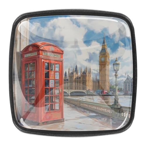 4 Stück Schubladenknöpfe Schrankknöpfe Und -Griffe London Red Telephone Booth And Big Ben 4 Stück Schubladenknöpfe Schrankknöpfe Und -Griffe London Red Telephone Booth And Big Ben von AADFAEWR