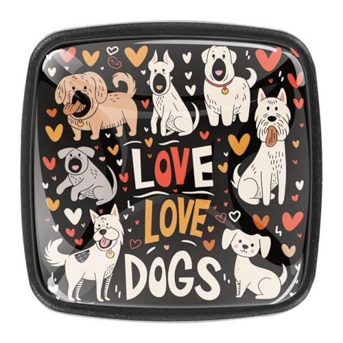 AADFAEWR 4 Stück Schubladenknöpfe Schrankknöpfe Und -Griffe Animal Love Dogs Hearts Pattern AADFAEWR 4 Stück Schubladenknöpfe Schrankknöpfe Und -Griffe Animal Love Dogs Hearts Pattern von AADFAEWR