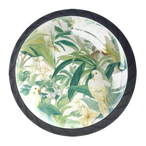 AADFAEWR 4 Stück Schubladenknöpfe Schrankknöpfe Und -Griffe Aquarell Rote Kuh Und Blumen von AADFAEWR