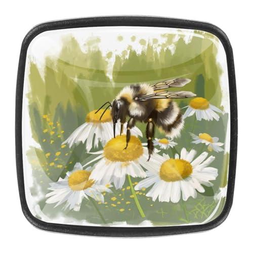 AADFAEWR 4 Stück Schubladenknöpfe Schrankknöpfe Und -Griffe Biene Auf Kamillenblüten AADFAEWR 4 Stück Schubladenknöpfe Schrankknöpfe Und -Griffe Biene Auf Kamillenblüten von AADFAEWR