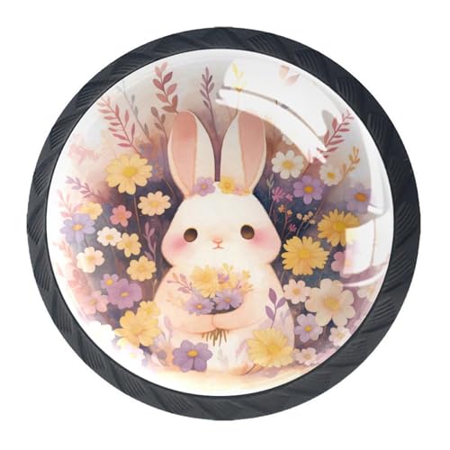 AADFAEWR 4 Stück Schubladenknöpfe Schrankknöpfe Und -Griffe Blumen Rabbit Cute AADFAEWR 4 Stück Schubladenknöpfe Schrankknöpfe Und -Griffe Blumen Rabbit Cute von AADFAEWR