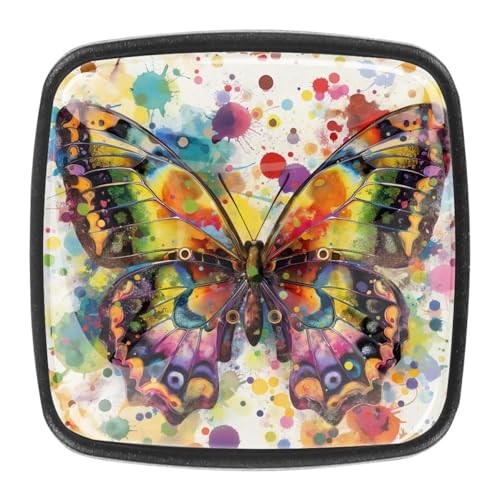 AADFAEWR 4 Stück Schubladenknöpfe Schrankknöpfe Und -Griffe Bunter Schmetterling Mit Leuchtenden Flügeln AADFAEWR 4 Stück Schubladenknöpfe Schrankknöpfe Und -Griffe Bunter Schmetterling Mit Leuchtenden Flügeln von AADFAEWR