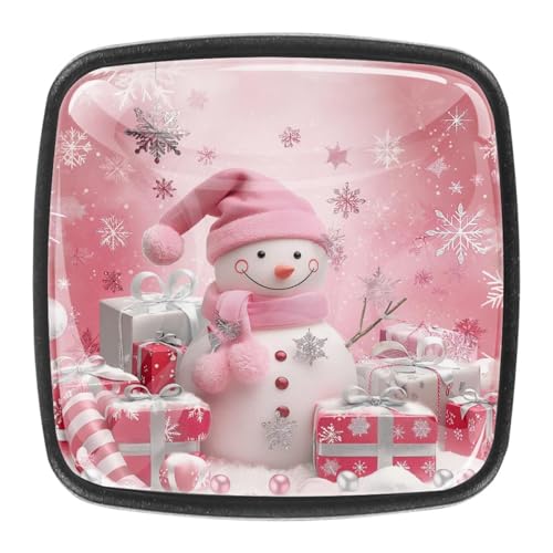 AADFAEWR 4 Stück Schubladenknöpfe Schrankknöpfe Und -Griffe Christmas Cute Snowman Pink AADFAEWR 4 Stück Schubladenknöpfe Schrankknöpfe Und -Griffe Christmas Cute Snowman Pink von AADFAEWR