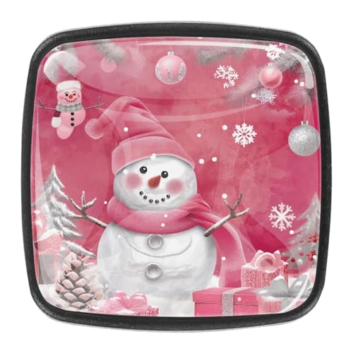 AADFAEWR 4 Stück Schubladenknöpfe Schrankknöpfe Und -Griffe Christmas Cute Snowman Pink AADFAEWR 4 Stück Schubladenknöpfe Schrankknöpfe Und -Griffe Christmas Cute Snowman Pink von AADFAEWR