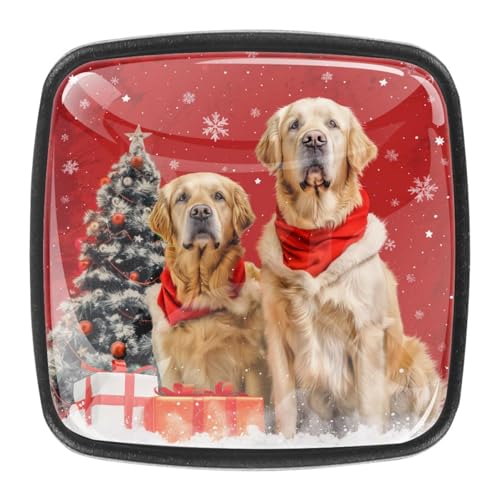 AADFAEWR 4 Stück Schubladenknöpfe Schrankknöpfe Und -Griffe Christmas Golden Retrievers Dogs AADFAEWR 4 Stück Schubladenknöpfe Schrankknöpfe Und -Griffe Christmas Golden Retrievers Dogs von AADFAEWR