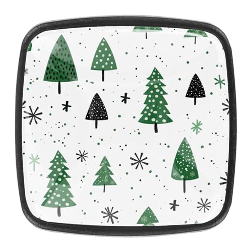 AADFAEWR 4 Stück Schubladenknöpfe Schrankknöpfe Und -Griffe Christmas Tree Green Snowflakes AADFAEWR 4 Stück Schubladenknöpfe Schrankknöpfe Und -Griffe Christmas Tree Green Snowflakes von AADFAEWR