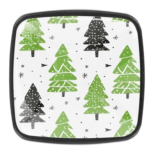 AADFAEWR 4 Stück Schubladenknöpfe Schrankknöpfe Und -Griffe Christmas Tree Green Snowflakes AADFAEWR 4 Stück Schubladenknöpfe Schrankknöpfe Und -Griffe Christmas Tree Green Snowflakes von AADFAEWR