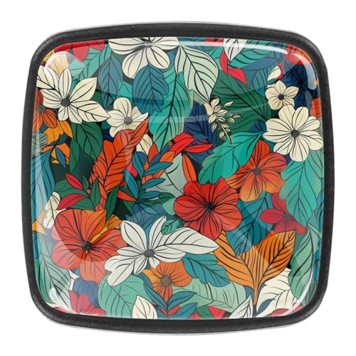 AADFAEWR 4 Stück Schubladenknöpfe Schrankknöpfe Und -Griffe Colorful Leaves Flowers Pattern AADFAEWR 4 Stück Schubladenknöpfe Schrankknöpfe Und -Griffe Colorful Leaves Flowers Pattern von AADFAEWR