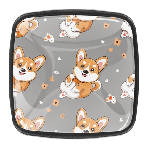 AADFAEWR 4 Stück Schubladenknöpfe Schrankknöpfe Und -Griffe Corgi Hunde Muster Cute AADFAEWR 4 Stück Schubladenknöpfe Schrankknöpfe Und -Griffe Corgi Hunde Muster Cute von AADFAEWR