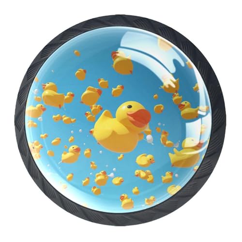 AADFAEWR 4 Stück Schubladenknöpfe Schrankknöpfe Und -Griffe Cute Ducks Muster Blauer Himmel von AADFAEWR