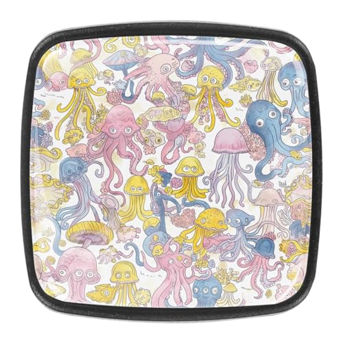 AADFAEWR 4 Stück Schubladenknöpfe Schrankknöpfe Und -Griffe Cute Pink Octopus Pattern AADFAEWR 4 Stück Schubladenknöpfe Schrankknöpfe Und -Griffe Cute Pink Octopus Pattern von AADFAEWR