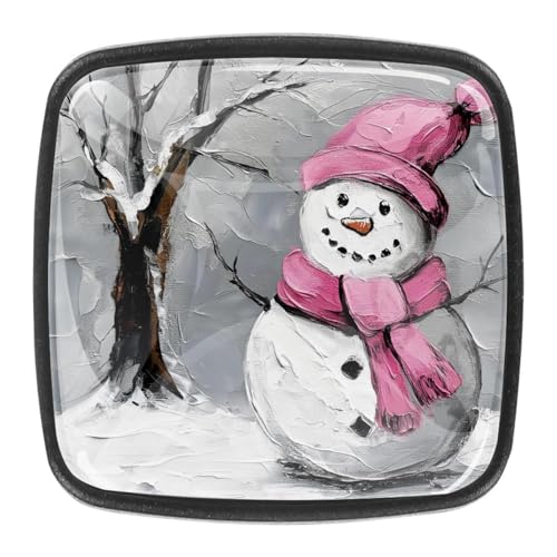 AADFAEWR 4 Stück Schubladenknöpfe Schrankknöpfe Und -Griffe Cute Snowman Christmas Snow AADFAEWR 4 Stück Schubladenknöpfe Schrankknöpfe Und -Griffe Cute Snowman Christmas Snow von AADFAEWR