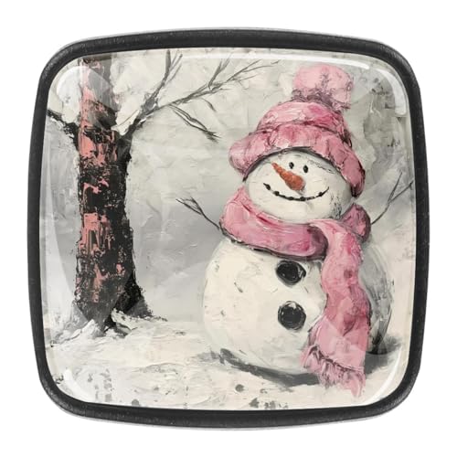 AADFAEWR 4 Stück Schubladenknöpfe Schrankknöpfe Und -Griffe Cute Snowman Christmas Snow AADFAEWR 4 Stück Schubladenknöpfe Schrankknöpfe Und -Griffe Cute Snowman Christmas Snow von AADFAEWR