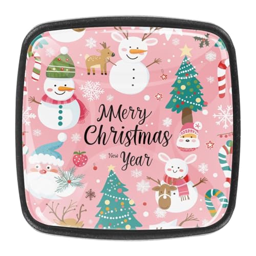 AADFAEWR 4 Stück Schubladenknöpfe Schrankknöpfe Und -Griffe Cute Snowman Merry Christmas Pink AADFAEWR 4 Stück Schubladenknöpfe Schrankknöpfe Und -Griffe Cute Snowman Merry Christmas Pink von AADFAEWR