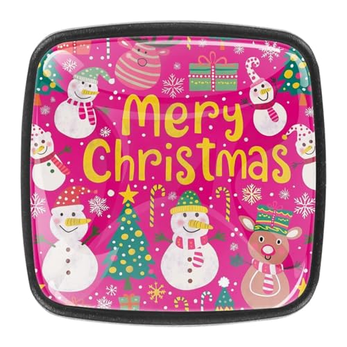 AADFAEWR 4 Stück Schubladenknöpfe Schrankknöpfe Und -Griffe Cute Snowman Merry Christmas Pink AADFAEWR 4 Stück Schubladenknöpfe Schrankknöpfe Und -Griffe Cute Snowman Merry Christmas Pink von AADFAEWR