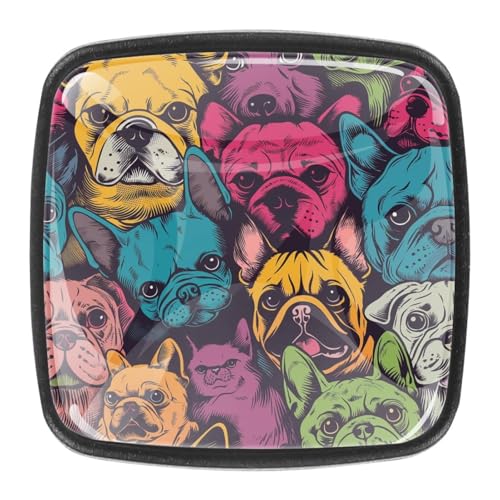 AADFAEWR 4 Stück Schubladenknöpfe Schrankknöpfe Und -Griffe Doodle Dogs Bunte Muster AADFAEWR 4 Stück Schubladenknöpfe Schrankknöpfe Und -Griffe Doodle Dogs Bunte Muster von AADFAEWR