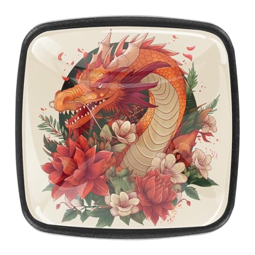 AADFAEWR 4 Stück Schubladenknöpfe Schrankknöpfe Und -Griffe Drache Mit Blumen AADFAEWR 4 Stück Schubladenknöpfe Schrankknöpfe Und -Griffe Drache Mit Blumen von AADFAEWR