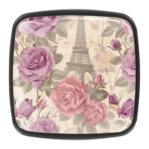 AADFAEWR 4 Stück Schubladenknöpfe Schrankknöpfe Und -Griffe Eiffelturm Rosen Blumen AADFAEWR 4 Stück Schubladenknöpfe Schrankknöpfe Und -Griffe Eiffelturm Rosen Blumen von AADFAEWR
