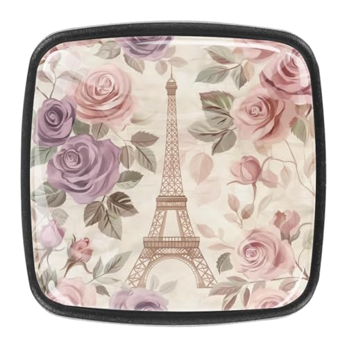 AADFAEWR 4 Stück Schubladenknöpfe Schrankknöpfe Und -Griffe Eiffelturm Rosen Blumen AADFAEWR 4 Stück Schubladenknöpfe Schrankknöpfe Und -Griffe Eiffelturm Rosen Blumen von AADFAEWR